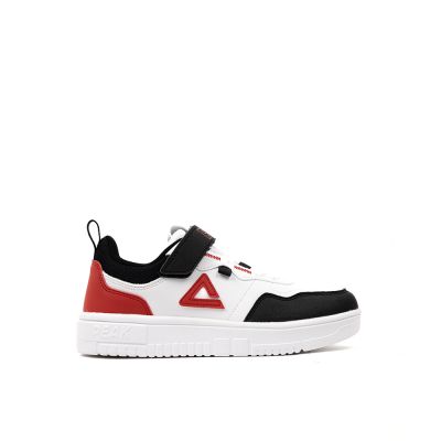BASKET PEAK GARÇON CUIR BLANC NOIR